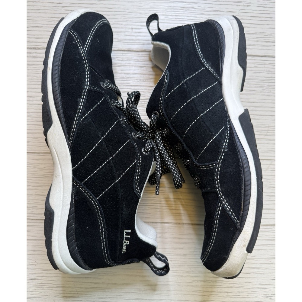 L.L.Bean Tek 2.5 Trail Hiking Shoes Low Top Black Suede Lace Up Sneaker Women 8M